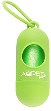 AQPET Dispensador de platica bolsas higiénicas para animales - Incluye bolsas compostables, 8050327305915