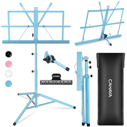 CAHAYA Sheet Music Stand Metal Portable Foldable Blue