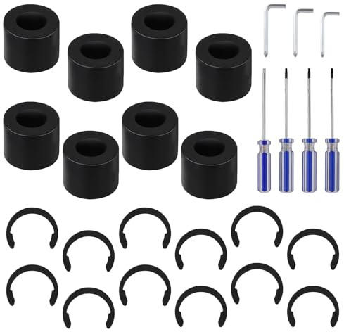 8Pc Rubber Roll Resolution for Cricut Maker and 12pcs Replacement of Rubber Rollers Prevent Rubber Moving Clamp Rings Hold Compatible with Cricut Maker with Repair Parts