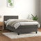 Willood Boxspringbett mit Matratze Dunkelgrau 90x190 cm SamtBlock mit Quadraten