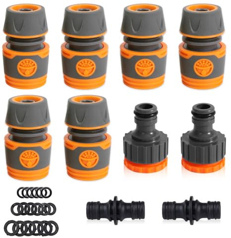 Riisoyu 10 piezas de conexión para manguera de jardín, juego de conexión para manguera de jardín, accesorios para manguera de jardín, conexión para herramientas de jardín, agricultura césped