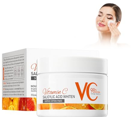 Vitamin CGesichtspeeling Pads, Salicylsäure-Pads, Toner Für Alle Hauttypen, Haut Aufhellen, Tiefenreinigende Poren, Hautpflege Für Hautunreinheiten, 110g