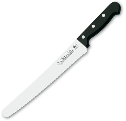 3 Claveles POM - Cuchillo dentado para repostería, 25 cm, 10 pulgadas