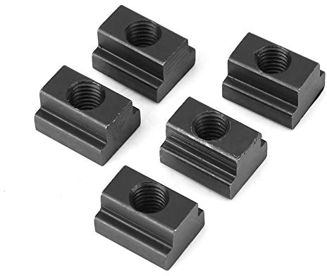 Ausla Tuercas Deslizantes en T M10, 5 Piezas, Acero 45, Bloque de Tuerca Martillo, Negro