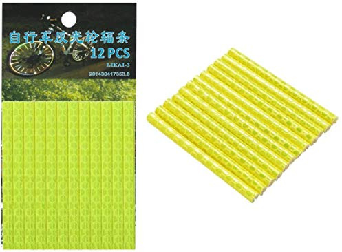 ATST Bike Spoke Reflector - Pack of 12 - Clip-on Cycle Wheel Spoke Reflectors Tube -Kids Adult Bicycle (Yellow)