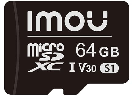 Imou Tarjeta de Memoria Micro 64 GB SDXC Imou Fast Full HD de hasta 95/25 MB/s Adaptador SD Clase 30 UHS-I para teléfono Inteligente, Tableta, cámara de acción, dron y computadora portátil (64 GB)