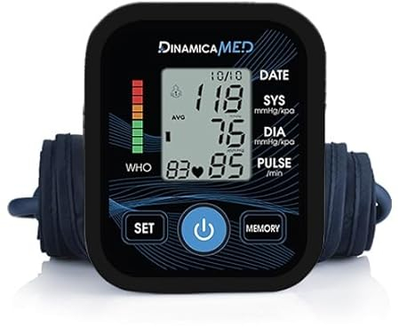 Dinamicamed Armdruckmessgerät, Armdruckmessgerät mit 2 * 99 Speicherpositionen, hochpräzises Armdruckmessgerät mit USB-Kabel