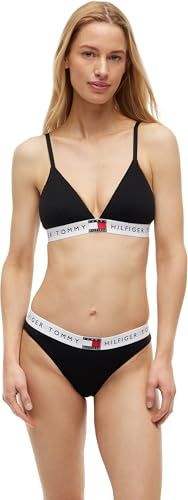 Tommy Hilfiger Soutien-Gorge Triangle Femme avec Basque Emblématique, Noir (Black), XL