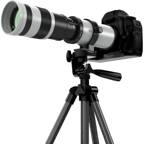 BENOISON Telephoto Lens 420-800mm, EF Lens for Canon DSLR, Manual Focus MF Zoom Lens for Canon 4000D 2000D 1300D 1200D 850D 800D 750D 250D 200D 90D 80D 77D 7D 6D 5D 1D etc
