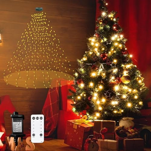 Neonawall Christmas Tree Lights 2m 400LED String Lights Plug in Fairy Lights Waterproof with 16 Strands 8 Modes Remote for Indoor Outdoor Decoration