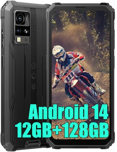 Blackview BV4800 Pro 4G Téléphone Portable Incassable (2025), 12Go+128Go/1TB Téléphone Débloqué Android 14, 5180mAh,16MP+8MP, 6.56 HD+ Smartphone Incassable Etanche, GPS,NFC,OTG,FM, Noir
