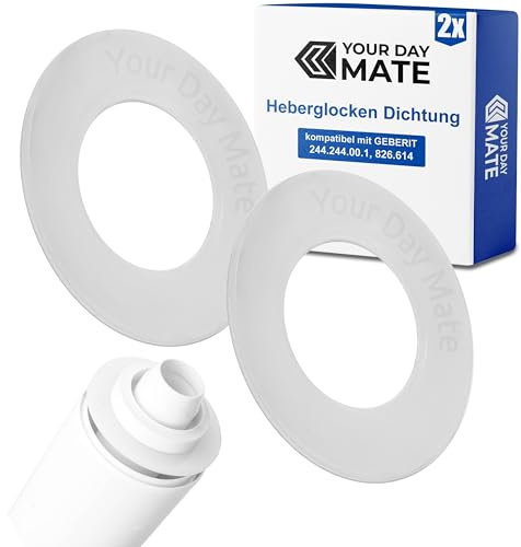 Heberglocken Dichtung, 2 Stück, 53 x 29 x 2,8mm, Ersatz für Art. Nr. 244.244.00.1, 826.614, kompatibel mit GEBERIT Spülventil TYP 212, 244.820.00.1, Flachdichtung UP Spülkasten, Heber Glocke Dichtring