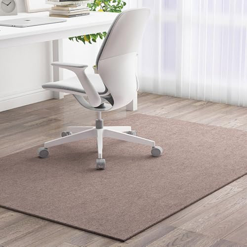 Odot Large Office Chair Mat for Carpeted and Hardwood Floor Protector, Non-Slip Computer Gaming Rolling Chair Desk Mat Multi-Purpose Protection Carpet for Home Wooden Floors (Light brown,90x120cm)