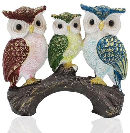 Irayin Búho Decoracion Figuras, Búho de la Suerte, Tres Búhos, Decorativas Modernas Salon, Decoracion Casa para Salón, Patio, Escritorio, Oficina