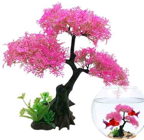 Xijobido Albero per acquario – Pianta artificiale Waterscape Tree | Rocce, paesaggio acquatico, pelli, decorativi per acquari Betta