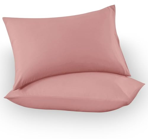 GC GAVENO CAVAILIA Microfiber Pillow Cases 2 Pack - Plain Dyed Housewife Pillowcases - Pink