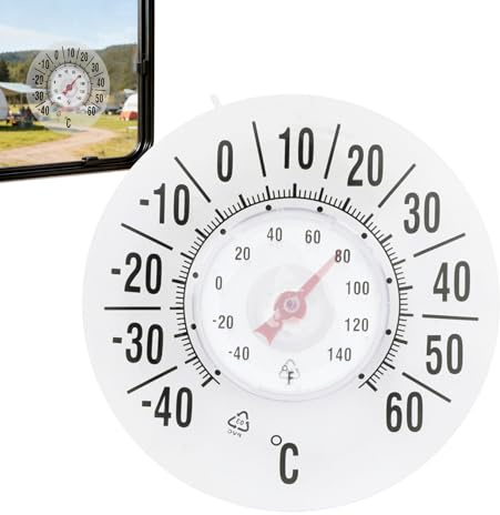 qixeuoa Termometro Da Esterno, Con Preciso E Impermeabile, Indicatore Di Temperatura Meteo Da Parete Per Esterno, per Casa Dormitorio Interno Finestra Stanza Giardino Patio Garage Balcone