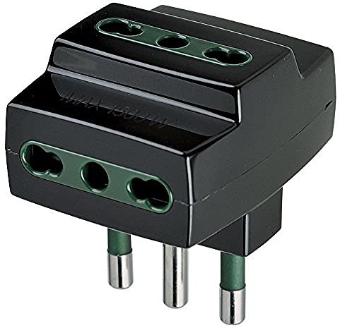 Vimar RI.00321N Adattatore multiplo SICURY 250 V~, spina grande 2P+T 16 A standard italiano tipo S17, tre Bpresa 2P+T 16 A standard italiano tipo P17/11