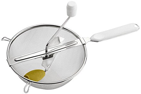 Weis 14008 Passoire Moulin avec poignée Acier Inoxydable Argent/Blanc 36 x 20 x 18 cm