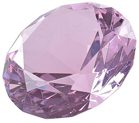 Pisapapeles LONGWIN, diseño de diamante de varias caras, 60 mm, color sólido, Rosa