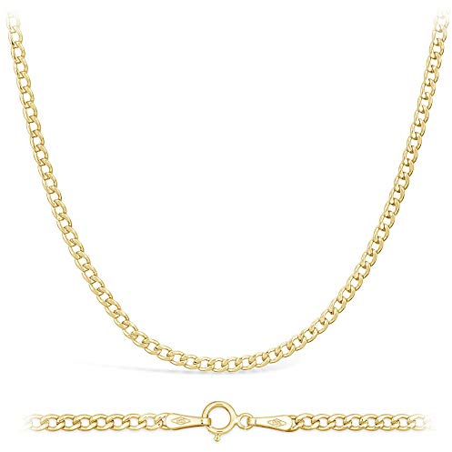 PRINS JEWELS 14 Karat / 585 Gold Panzerkette Gelbgold Unisex Kette - Breite 2.3 mm - Länge wählbar (60)