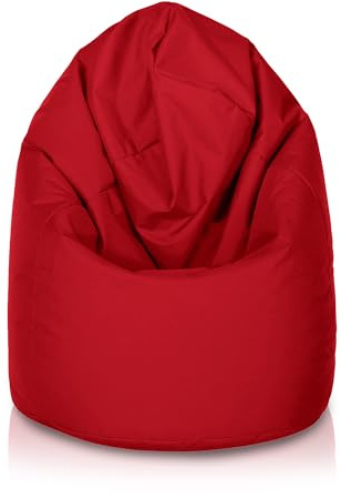 Bepouf - Pouf a Sacco Morbido in Poliestere con Imbottitura in Palline di Polistirolo, Poltrona a Sacco Adatta per Camera e Salotto - Dimensione Mega 135x85, Colore Rosso