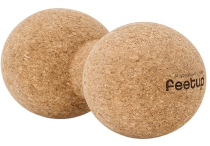 FeetUp – Peanut Massage Ball, Double Massage Ball for Neck, Back, and Legs; Ideal for Muscle Massage, Trigger Points, Yoga Therapy; Pure Cork Balls for Deep Massage