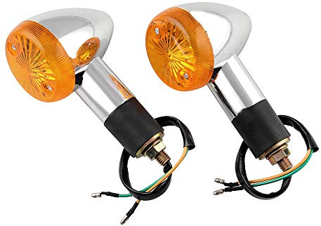 Tenglang Motorrad Blinker Anzeige für Harley Universal 12V Retro Motorrad Signalleuchten Metall Blinker 2 Stk