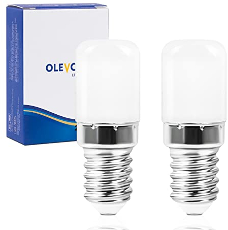 OLEVOLT Kühlschranklampe Led E14 2W Kühlschrank Glühbirne Neutralweiß Kühlschrank Licht 4000K Kühlschrank Lampen 20W Halogenlampen Led Kühlschrank Birne Nicht Dimmbar 2er Pack