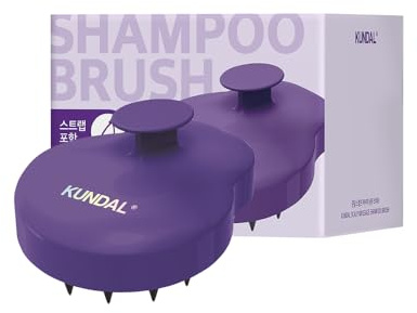KUNDAL Shampoo Brush Scalp Massager - Silicone Hair Massager and Scalp Scrubber, Deep Cleansing Dandruff Remover & Exfoliating Silicone Scalp Massager, Anti-Slip Hair Scalp Massager