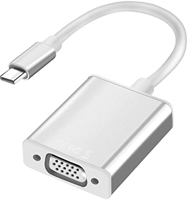 USB C (Thunderbolt 3) zu VGA Adapter, Typ C 3.1 Stecker zu VGA Buchse Adapter, kompatibel mit MacBook Pro 2019/2020/2021, MacBook Air, iPad Pro, Samsung Galaxy