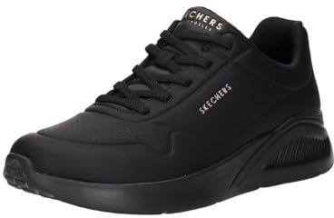 Skechers Sneaker da Lavoro Uno Lite da Donna, Nero Duraleather, 37 EU