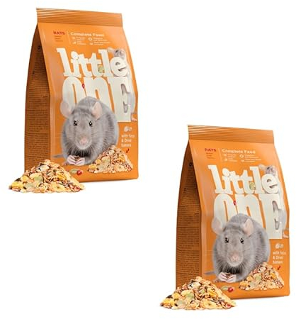 Little One Ratten | Doppelpack | 2 x 400 g | Alleinfuttermittel für Ratten | Für eine unterstützend vollwertige Kost | Ausgewogene Zusammensetzung | Mit Buchweizen und Hafer