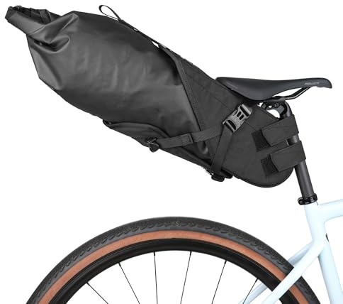 Rhinowalk Sac de selle de vélo étanche de grande capacité sous le siège 14L pour vélo de montagne et de route - Accessoires de cyclisme professionnels - Noir
