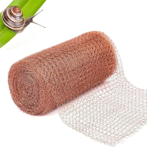 Whcctl 12,7 cm × 10 m kopparband mot sniglar, snigelstaket, kopparnät, nätnät mot sniglar, mus, fåglar, fladdermus, insekt, gnagare, hus trädgård