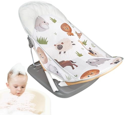 Bañera Plegable Para Bebés - Asiento Ergonómico Para El Baño Del Bebé, Bañera Plegable Que Ahorra Espacio | Material Y Agradable Para La Piel, Base Antideslizante Segura, Ideal Para Usar En