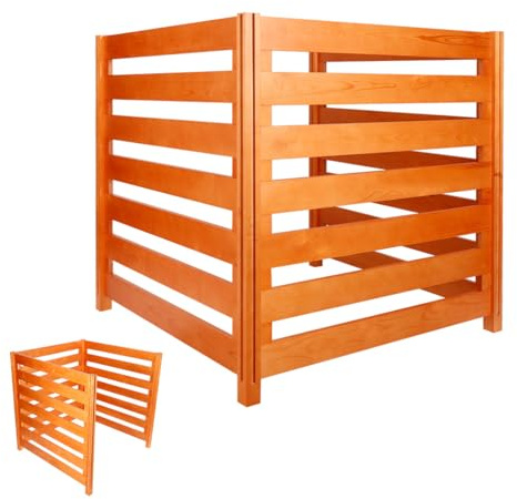 3 Panel Air Conditioner Fence 36 W x 36 H, Solid Wood Panels Privacy Screen, Assemblable Air Conditioner Fence for Outdoor Trash Can Pool Equipment Enclosure Panels