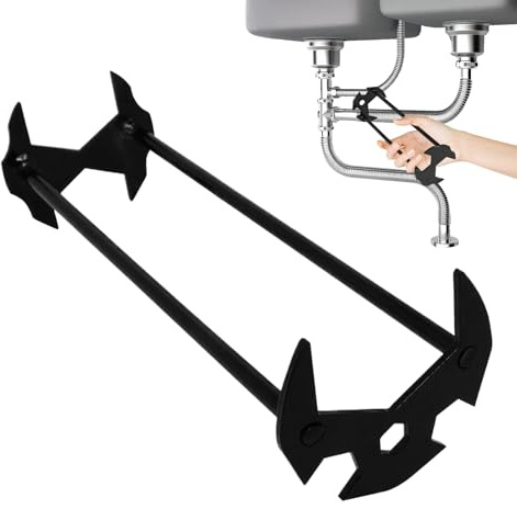 Holdes Chiave per lavello, robusto strumento in lega, per lavello, rimozione di installazione, per bagno, riparazione domestica, manutenzione domestica, sanitaria, cucina, officina