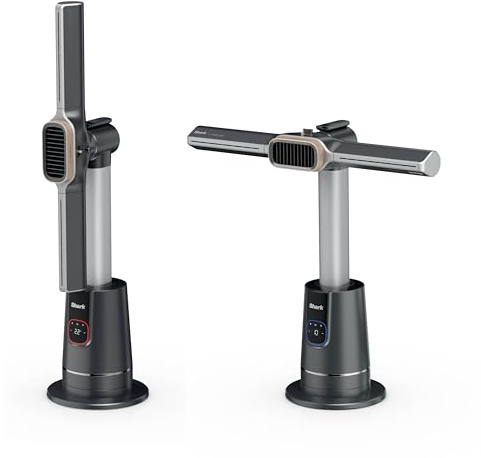 Shark TurboBlade Cool + Heat 2-in-1 Ventilator & Heizlüfter mit Thermo IQ, Fernbedienung & Oszillation | Flügelloser Turmventilator für Schnellheizung & Luftkühlung, Schwarz-Gold, TH200EU