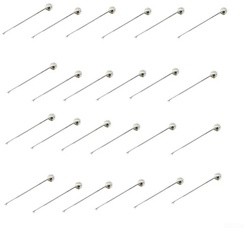 Yuanpgky Lot de 24 aiguilles à appât pour pêche à la carpe - Ensemble d'aiguilles à bouillettes pour épissure de bas de ligne et cordage d'appâts, perceuse en métal de 7,5 cm avec finition argentée +