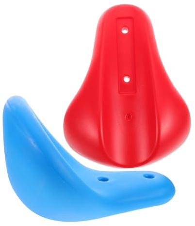 TOGEVAL Asientos para Columpio Infantil 2 Piezas de Plástico Rojo y Azul Asiento Ergonómico para Balancín y Columpio de Exterior Accesorio Resistente para Parques y Jardín