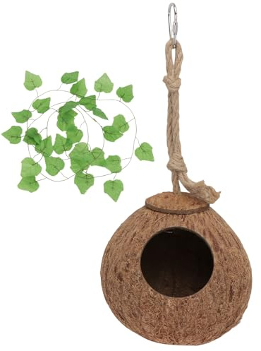 UKCOCO Nido para Reptiles y Casa de Mascotas, Set de 2 de Natural y Cuerda de Cáñamo para Dormir, para Reptiles