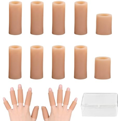 BIKPRST 10 Piezas Protectores De Dedos De Silicona, Funda Dedo Suaves Y Flexibles, Dediles Manos Impermeable Duraderos, Protector De Dedos Y Pulgares, Para El Hogar Y El Trabajo