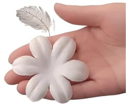 Blomma dekal lapp 200 st/förpackning. DIY handgjord 3D blomma bröllopsklänning, pyrografisk jeansgarn, huvudbonader material för sömnad (3 satin 6,5 cm)
