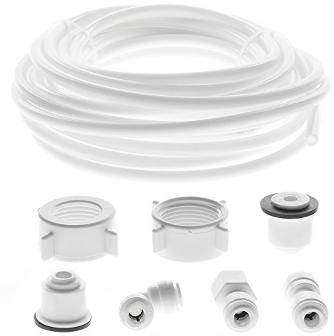 SPARES2GO Water Supply Pipe Tube + Fridge Connector Kit for Samsung American Style Double Fridge/Refrigerator (1/4 Pipe)