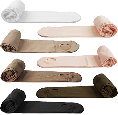 DANCEYOU Medias de Ballet Convertibles con Agujero Opacos 70 DEN para Niñas y Mujeres en la Danza Rosa Talla L