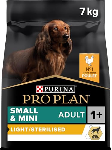 PURINA PRO PLAN | Light/Stérilisé| Chien Adulte de petite taille et mini | Croquettes Riches en Protéines| Au Poulet| Favorise la gestion du Poids | Sac | 7 KG