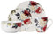 Safdie & Co. Rose Garden - Juego de vajilla de 16 piezas, servicio para 4, vajilla Fiesta, juegos de platos y cuencos, artículos esenciales de red, platos llanos de porcelana, multicolor, 16 pulgadas
