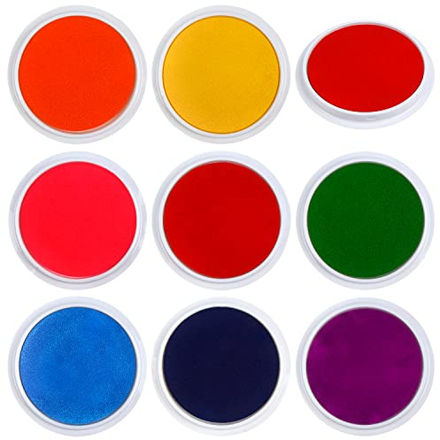 LOKIPA Rainbow Washable Large Craft Ink Pads for Kids Rubber Stamps(Pack of 8)