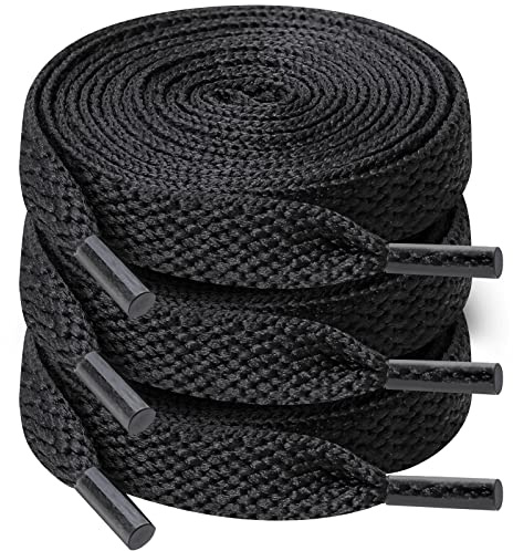 UpUGo 3 Paires de Lacets Chaussures, Lacets Plats de 8 mm de Large Pour Baskets, Course à Pied, Adultes
